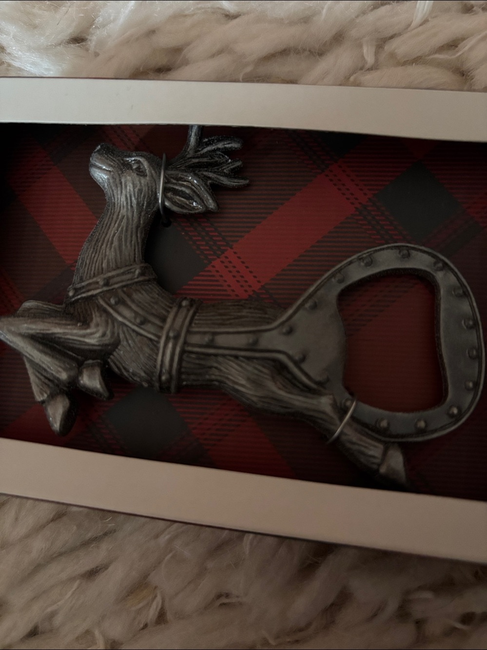 Reindeer Bottle Opener - dark Silver color new in package stocking stuffer - Picture 3 of 6